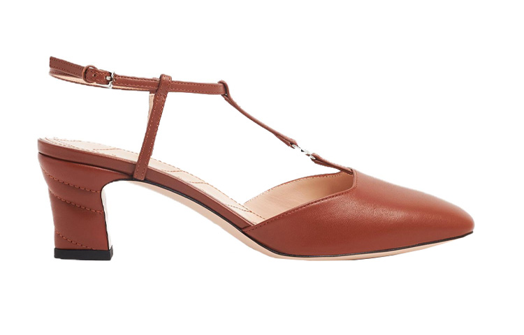 Order GUCCI古馳 皮革 搭扣方頭 粗跟 高跟鞋 5.3cm 女款 棕色