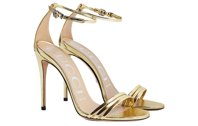 Order (W) Gucci Leren Gesp Stiletto ''Fashion Sandal Goud'' 551213-B8B00-8053