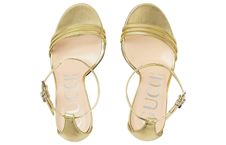Lookbook (W) Gucci Leren Gesp Stiletto ''Fashion Sandal Goud'' 551213-B8B00-8053
