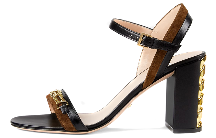 (Women) Gucci Leather Chain 'Black Fashion Sandal' 655408-CA130-2275