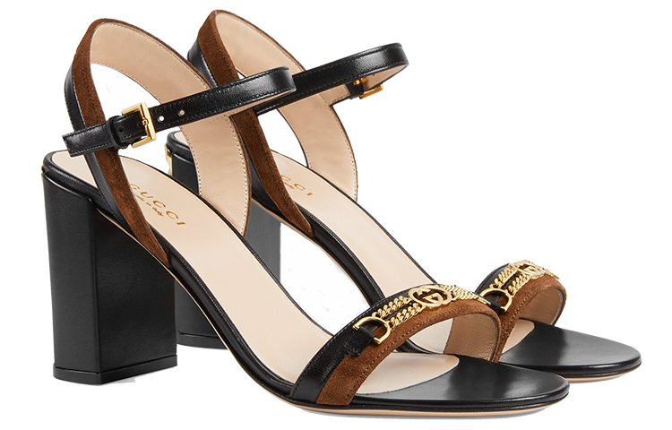 Lookbook (Women) Gucci Leather Chain 'Black Fashion Sandal' 655408-CA130-2275