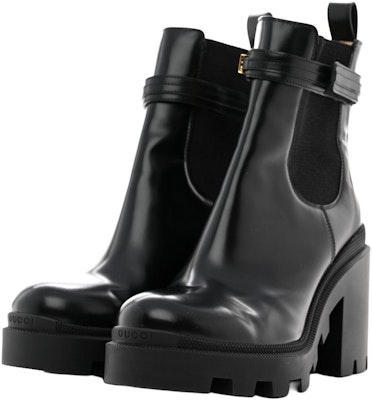 (Women) Gucci Trip Heeled Boots 'Black' 730064-AABK6-1000 Lookbook (Women) Gucci Trip Heeled Boots 'Black' 730064-AABK6-1000