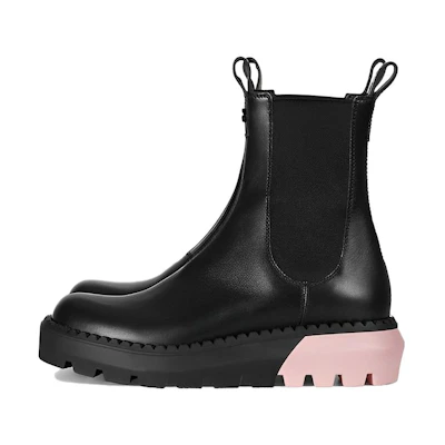 (W) Gucci Leather Chelsea Boots 'Black Pink'