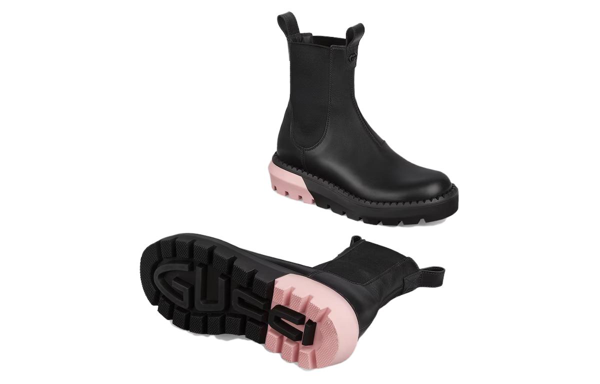Purchase (W) 구찌 블랙 레더 첼시 부츠 (Gucci Black Leather Chelsea Boots) 762020-AACM3-1000