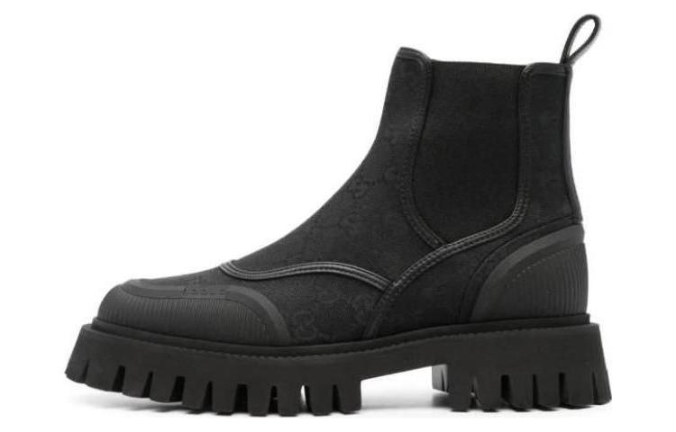 (Women) Gucci Leather Chelsea Boots 'Fashion Versatile Mid-Cut Black' 751711-FABSQ-1000