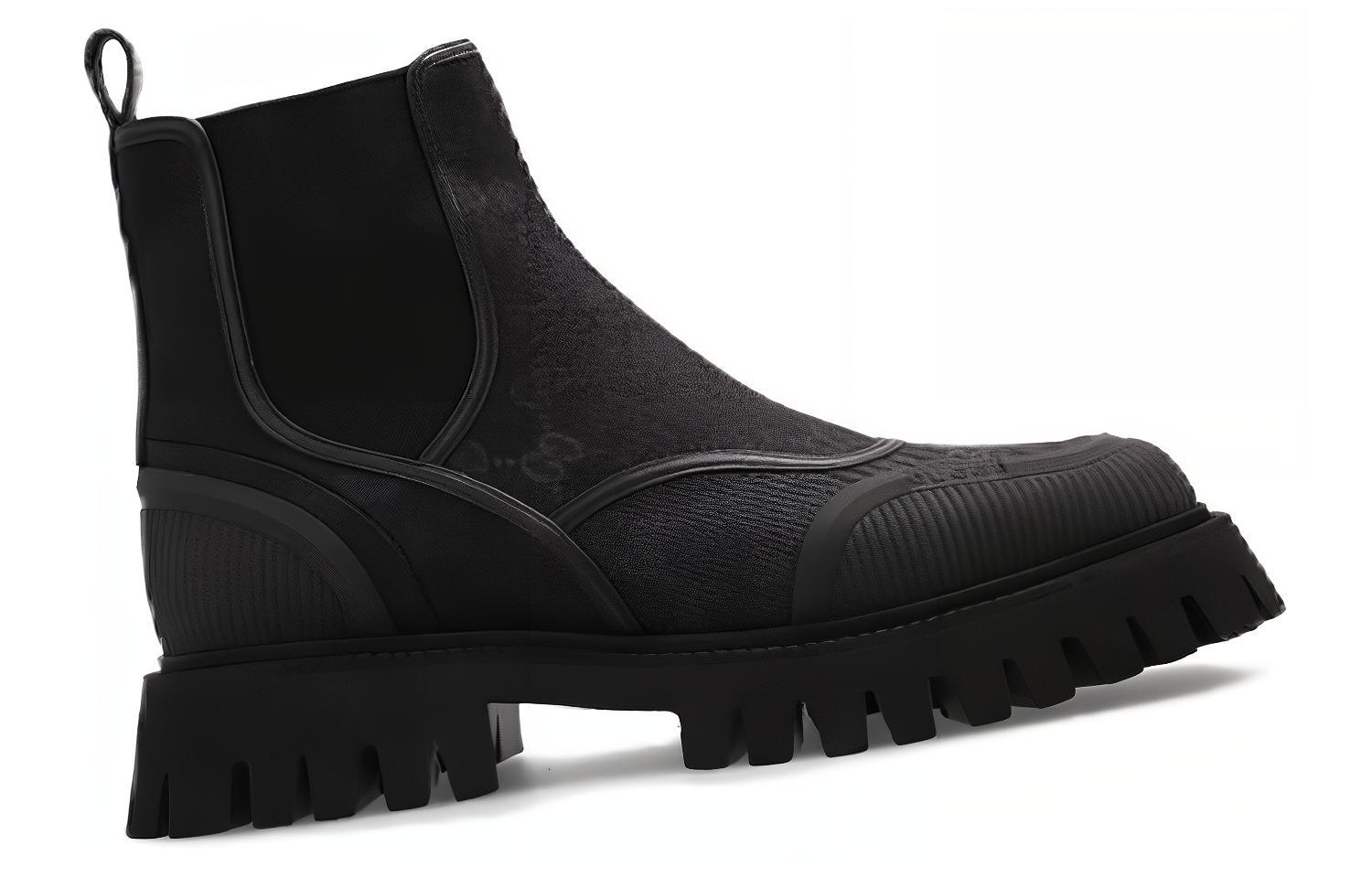 Order (W) Gucci Leren Chelsea Boots ''Stijlvolle Veelzijdige Halfhoge Zwart'' 751711-FABSQ-1000
