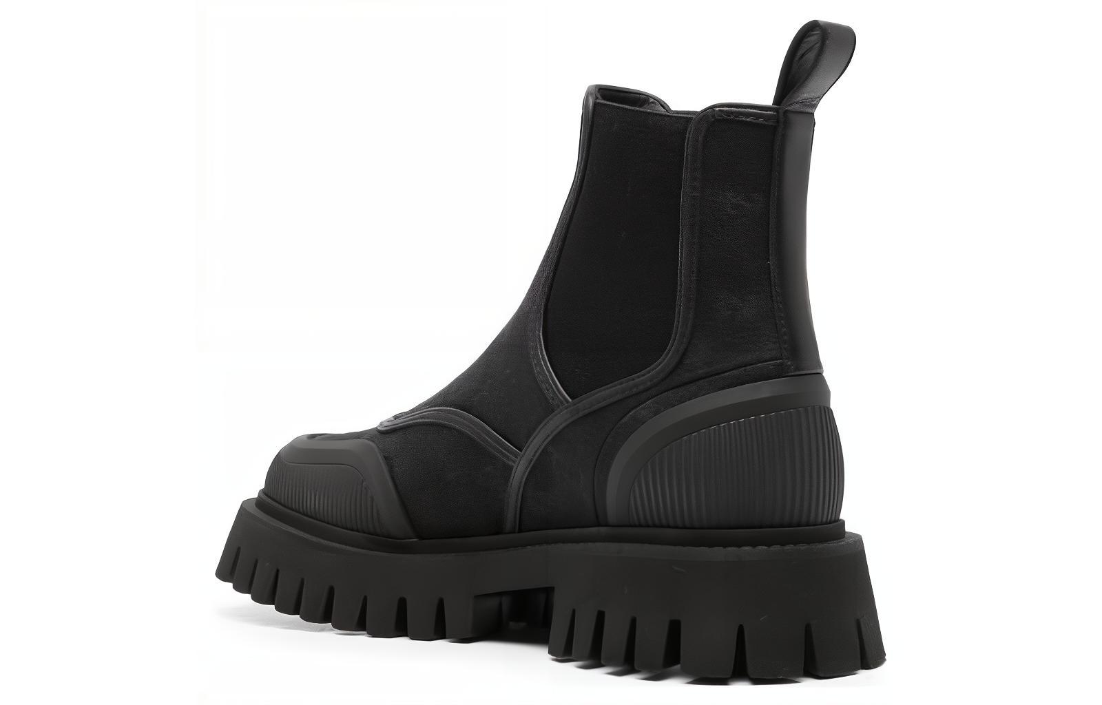 Shop (W) Gucci Leren Chelsea Boots ''Stijlvolle Veelzijdige Halfhoge Zwart'' 751711-FABSQ-1000
