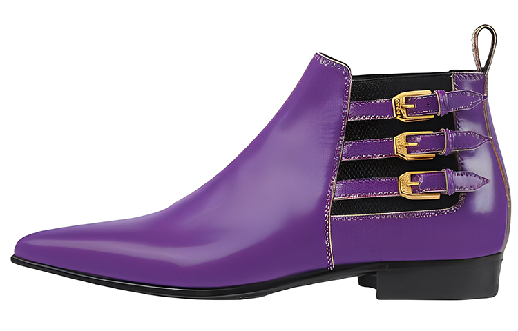 Buy (W) Gucci Sepatu Boots Chelsea Kulit 'Shine Purple' 603672-DS8I0-5260