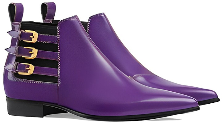 (W) Boots Chelsea Kulit Gucci 'Shine Purple' 603672-DS8I0-5260 Lookbook (W) Boots Chelsea Kulit Gucci 'Shine Purple' 603672-DS8I0-5260