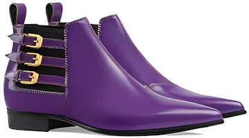 Lookbook (W) Gucci Sepatu Boots Chelsea Kulit 'Shine Purple' 603672-DS8I0-5260