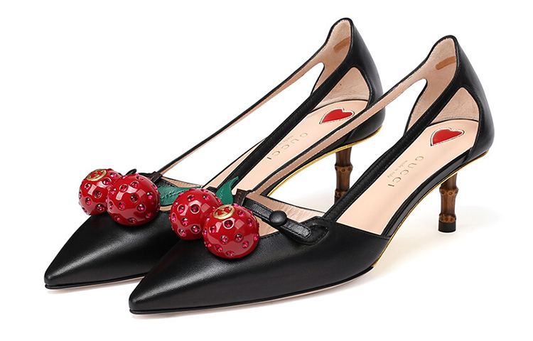 Lookbook (W) Gucci Kulit Cherry 'Tumit Tinggi Hitam' 452766-C9DN0-1170