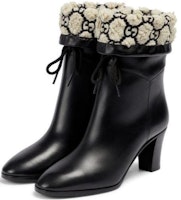 (Women) Gucci Leather Chunky Heel Lace-Up Ankle Boot 'Black' 719826-AAA5Q-1078 (Women) Gucci Leather Chunky Heel Lace-Up Ankle Boot 'Black' 719826-AAA5Q-1078