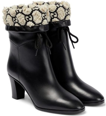 (Women) Gucci Leather Chunky Heel Lace-Up Ankle Boot 'Black' 719826-AAA5Q-1078 Order (Women) Gucci Leather Chunky Heel Lace-Up Ankle Boot 'Black' 719826-AAA5Q-1078