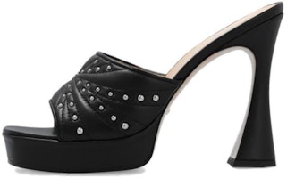 (Women) Gucci Leather Chunky Heel Peep Toe Slide 'Fashion Black' 723404-BKO60-1000 (Women) Gucci Leather Chunky Heel Peep Toe Slide 'Fashion Black' 723404-BKO60-1000