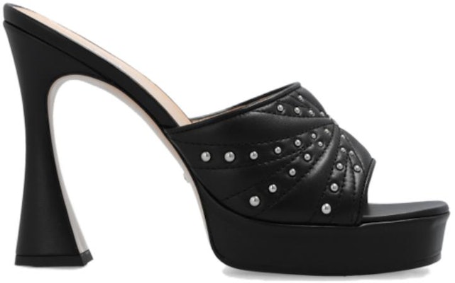 (W) Gucci Kulit Tumit Tebal Peep Toe Slide 'Fesyen Hitam' 723404-BKO60-1000 Order (W) Gucci Kulit Tumit Tebal Peep Toe Slide 'Fesyen Hitam' 723404-BKO60-1000