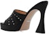(W) Gucci Kulit Tumit Tebal Peep Toe Slide 'Fesyen Hitam' 723404-BKO60-1000
