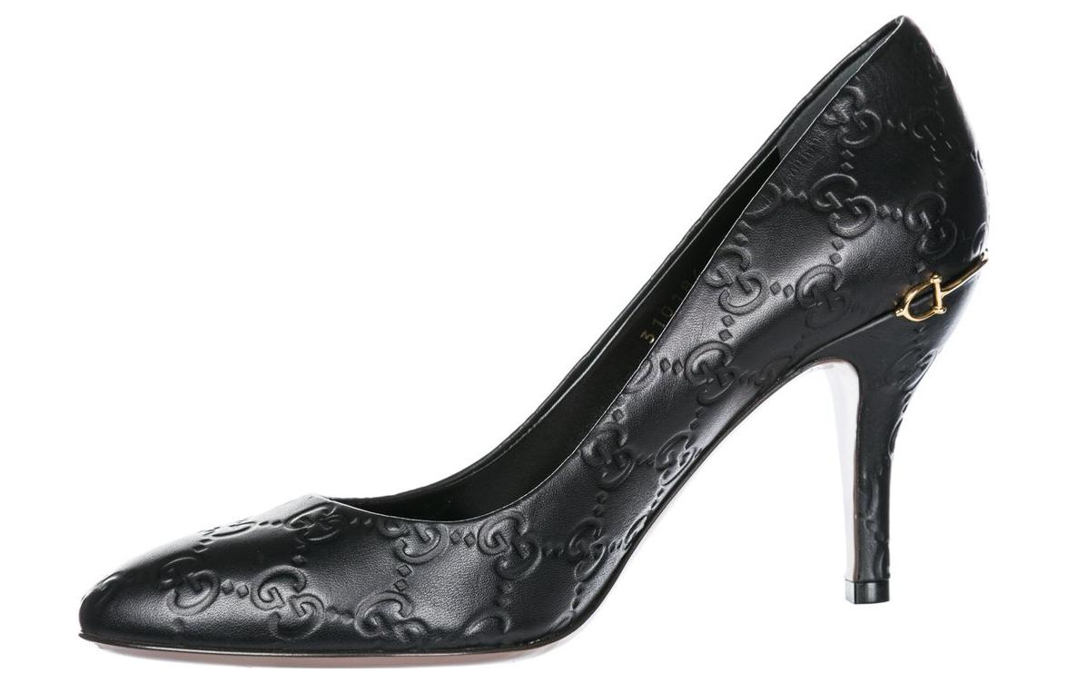Buy (W) Gucci Tacchi Alti Stiletto Neri in Pelle Comfort Moda 7.4cm 310184-AA600-1000