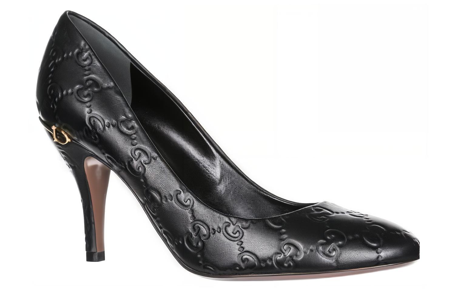 Lookbook (W) Gucci Tacchi Alti Stiletto Neri in Pelle Comfort Moda 7.4cm 310184-AA600-1000