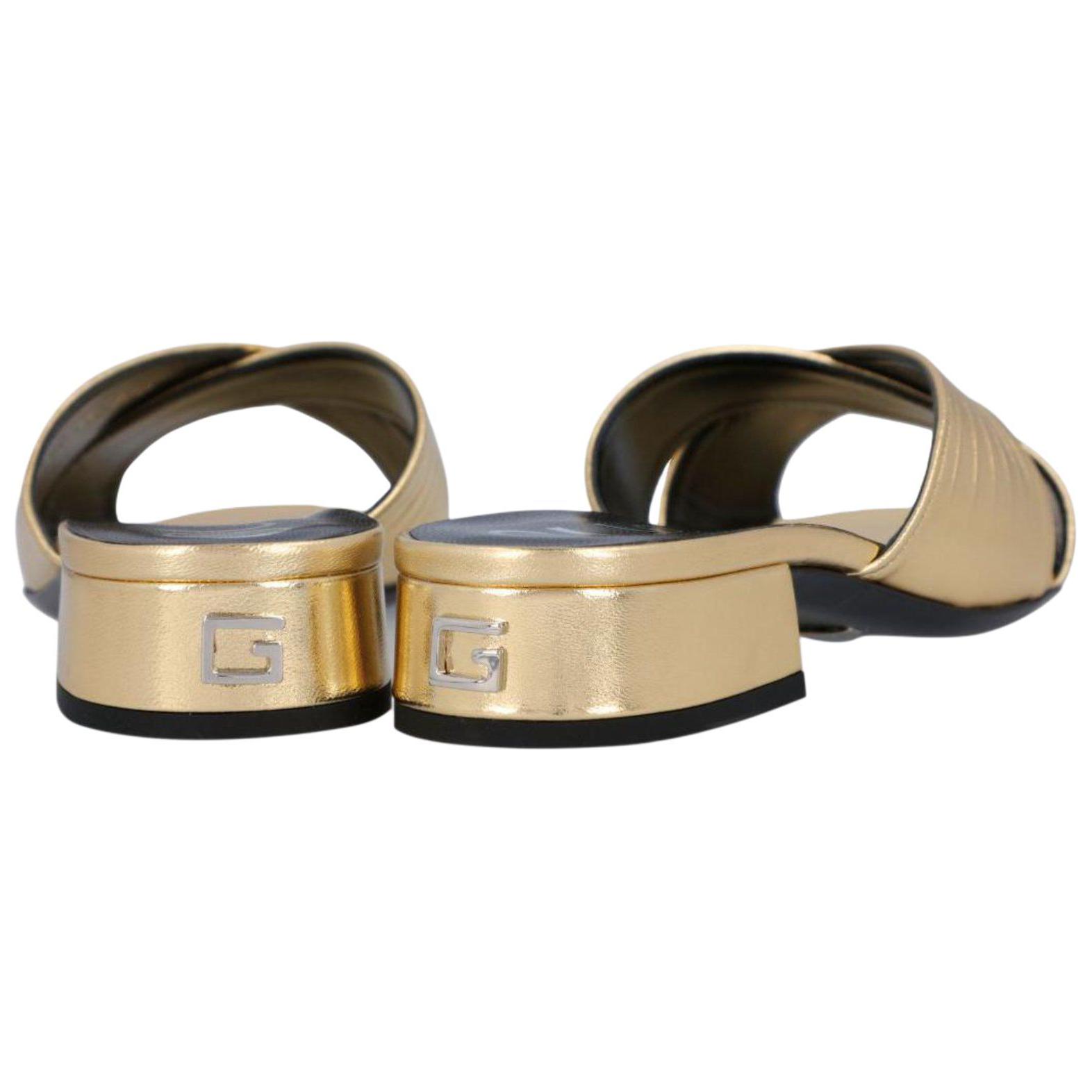 Purchase (W) Sandales Gucci en Cuir à Brides Croisées ''Or'' 645388-B8B00-8053