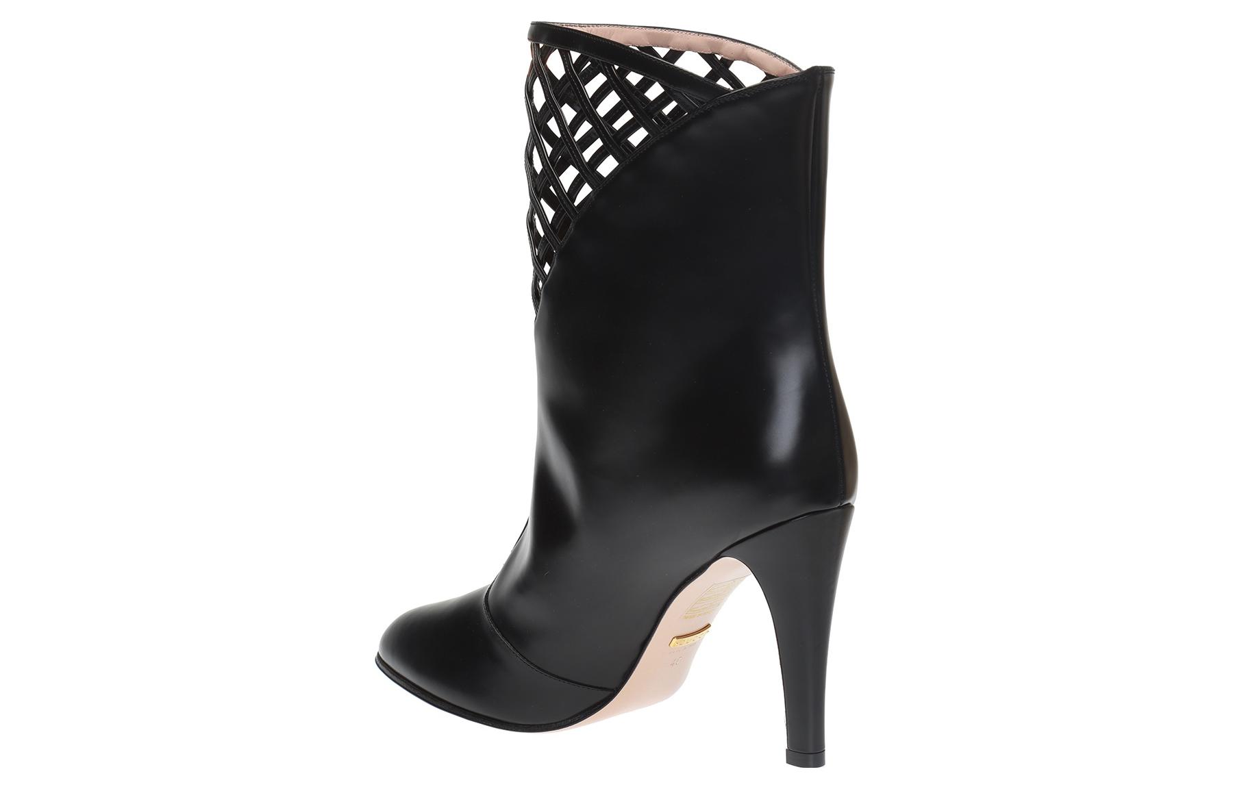 Purchase (Women) Gucci Leather Cut-Out Ankle Boots 'Black Fashion' 549848-0ZV00-1000