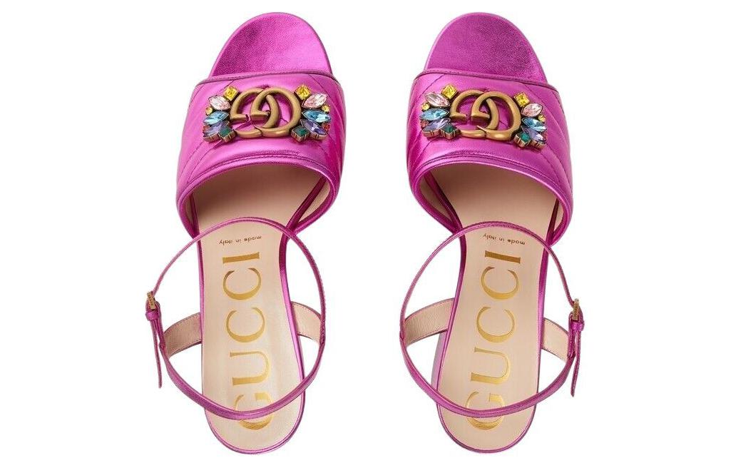 Purchase (W) Sandali Gucci di Pelle Double G con Cristalli ''Viola Rosso'' 699918-B8B20-5600