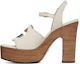 Buy (W) Sandal Tumit Chunky Fesyen Kulit Gucci Double G Cutout Putih 730022-US000-9022