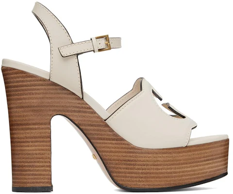 (W) Sandal Tumit Chunky Fesyen Kulit Gucci Double G Cutout Putih 730022-US000-9022 Order (W) Sandal Tumit Chunky Fesyen Kulit Gucci Double G Cutout Putih 730022-US000-9022