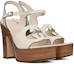 Shop (W) Sandal Tumit Chunky Fesyen Kulit Gucci Double G Cutout Putih 730022-US000-9022
