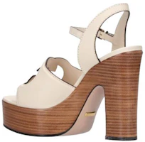 Shop (W) Gucci Leren Double G Cutout Witte ''Chunky Hak Mode Sandalen'' 730022-US000-9022