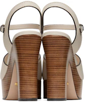 Details for (W) Gucci Leren Double G Cutout Witte ''Chunky Hak Mode Sandalen'' 730022-US000-9022