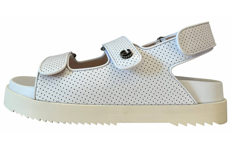 Buy (W) グッチ レザー ダブルG サンダル (カットアウト バックル ホワイト) 658813-C9D10-9014