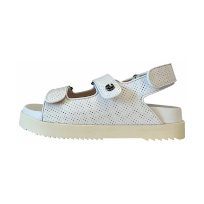 (W) Gucci Leather Double G Sandals 'Cut-Out Buckle White'
