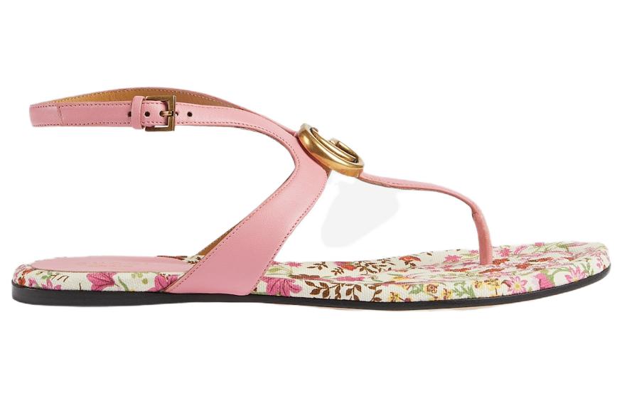 (W) Gucci Leather Double G Thong 'Fashion Pink Slide' 圖 2