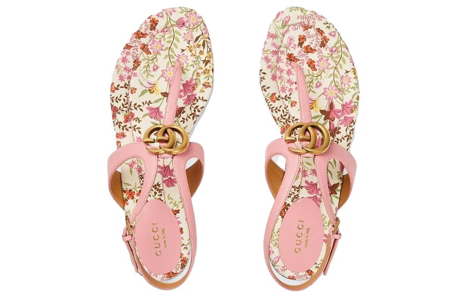 (W) Gucci Leather Double G Thong 'Fashion Pink Slide' 圖 3