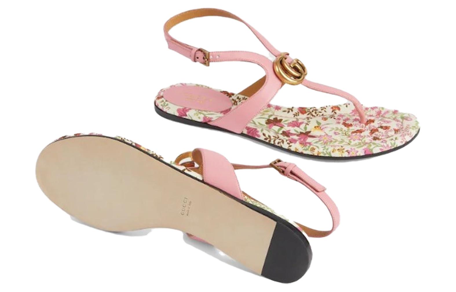 (W) Gucci Leather Double G Thong 'Fashion Pink Slide' 圖 4