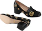 Lookbook (W) Talons Hauts Slip-On en Cuir Noir Gucci avec Broderie 551548-D3V00-1000