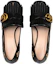 Shop (W) Talons Hauts Slip-On en Cuir Noir Gucci avec Broderie 551548-D3V00-1000