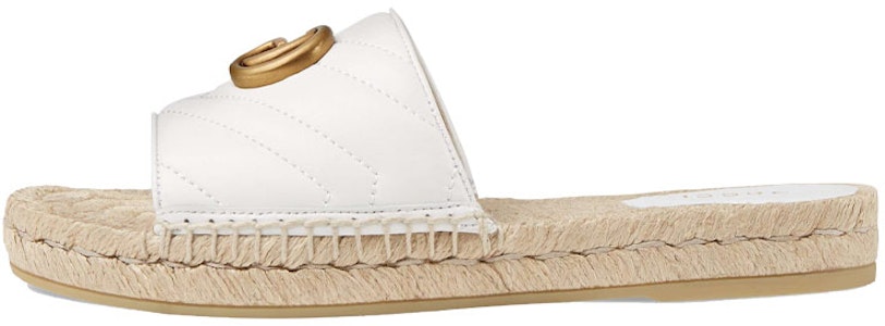 (W) グッチ レザー エスパドリーユ サンダル (ホワイトゴールド) 573028-BKO00-9014 Buy (W) グッチ レザー エスパドリーユ サンダル (ホワイトゴールド) 573028-BKO00-9014