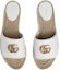 Shop (W) Gucci Leren Espadrille Sandalen ''Wit Goud'' 573028-BKO00-9014