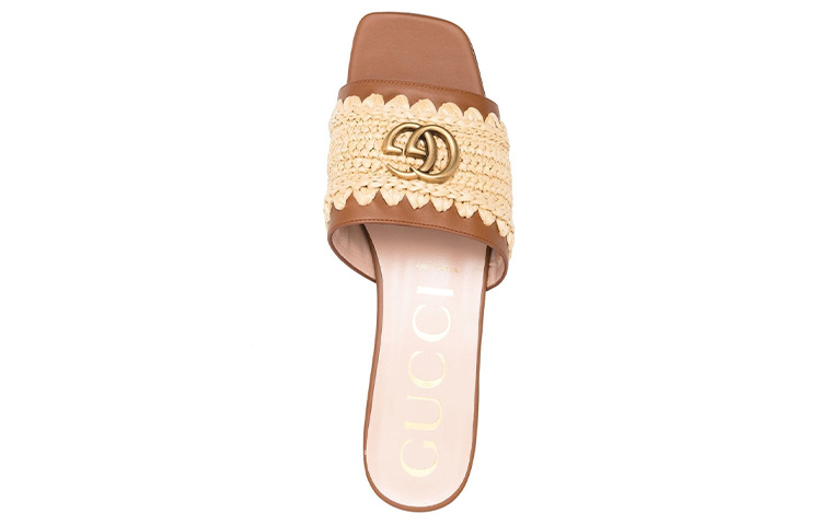 Lookbook (Women) Gucci Leather Espadrille Slide 'Brown' 701837-U3610-9593