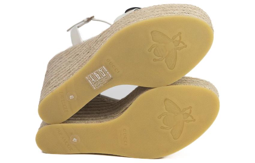 Purchase (Women) Gucci Leather Espadrille Thick Sole Sandal 'White' 646386-A3N00-9022