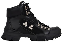 (W) グッチ レザー レースアップ アンクルブーツ (ブラック) 522989-D6050-1000 Order (W) グッチ レザー レースアップ アンクルブーツ (ブラック) 522989-D6050-1000