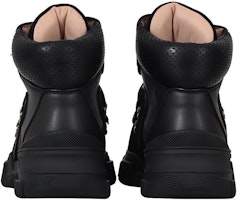 (W) グッチ レザー レースアップ アンクルブーツ (ブラック) 522989-D6050-1000 Shop (W) グッチ レザー レースアップ アンクルブーツ (ブラック) 522989-D6050-1000