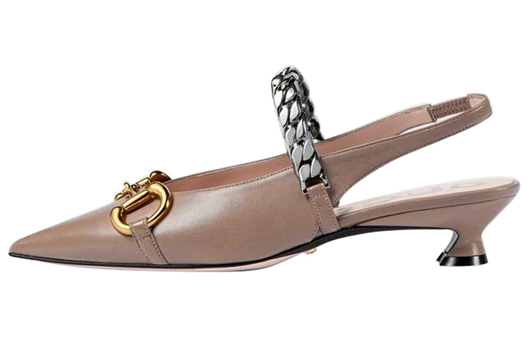 (Women) Gucci Leather Fashion Low-cut High-Heel Shoes 'Horsebit Brown' 616596-1RH00-2606