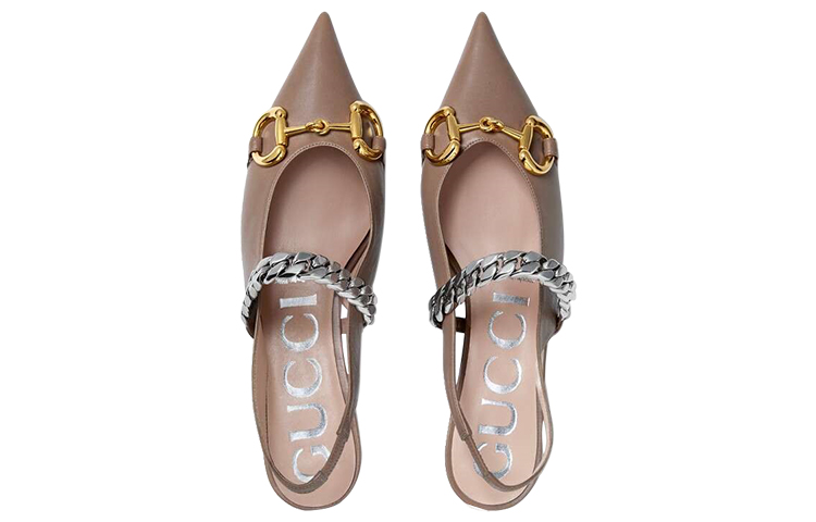 Shop (W) Scarpe Gucci Chiodate in Pelle Bassa Tacco Alto ''Horsebit Brown'' 616596-1RH00-2606