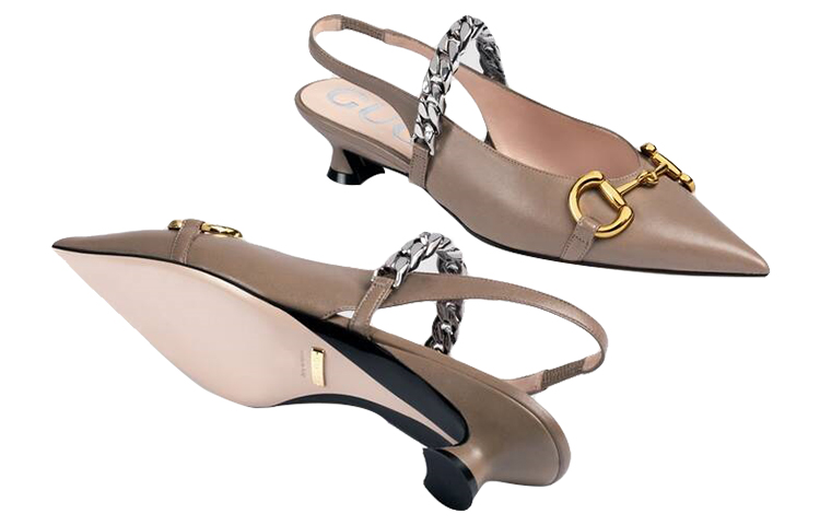 Details for (W) Scarpe Gucci Chiodate in Pelle Bassa Tacco Alto ''Horsebit Brown'' 616596-1RH00-2606