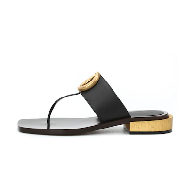 (W) Gucci Leather Fashion Sandal 'Black'