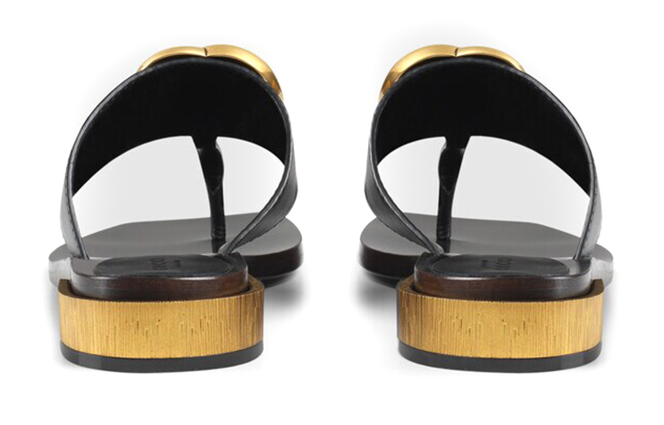 (W) Gucci Leather Fashion Sandal 'Black' 圖 4