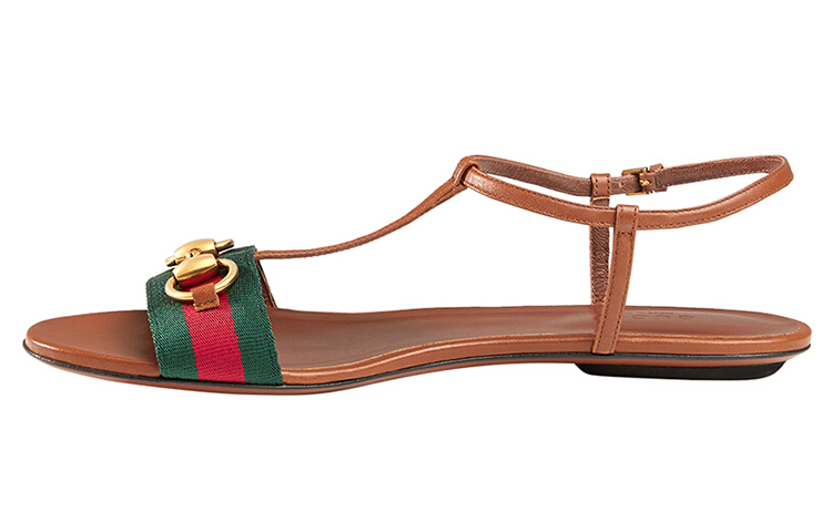 (Women) Gucci Leather Fashion Sandal 'Brown' 384828-H9020-8462