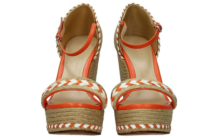 Shop (Women) Gucci Leather Fashion Sandals 'Beige Orange' 370496-HAX20-9860